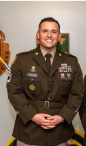 SFC Michael D'Andrea wearing his dress pink and greens
