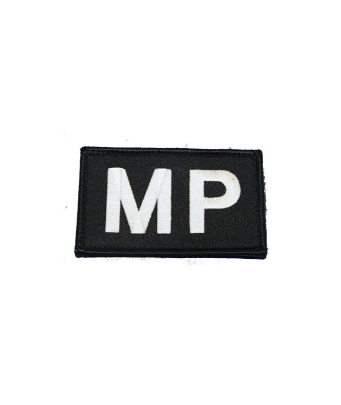 Black MP Hook and Loop Patch - Black/ White