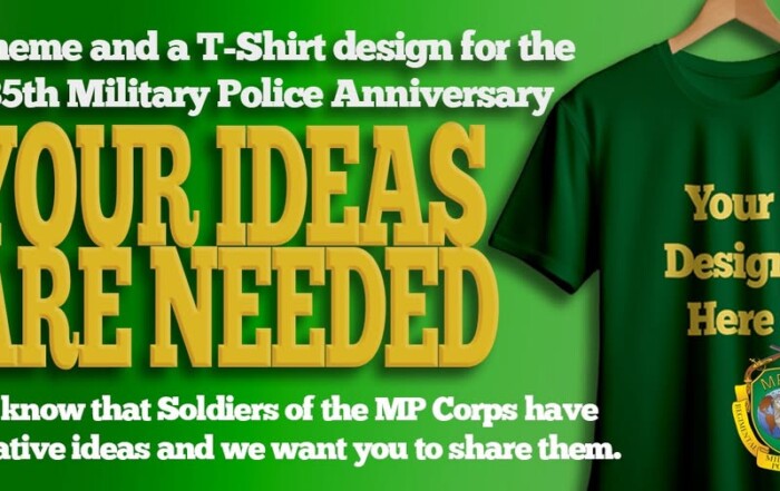 Green & Gold Banner Ad requesting art ideas for the theme and shirts for the 85th MP Anniversary