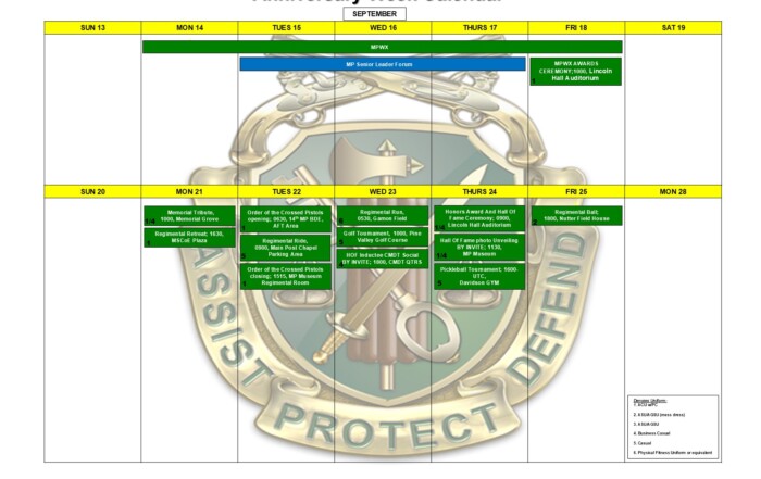 Schedule of events for upcoming 85th MP Anniversary